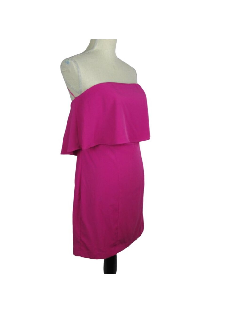 Express Pink Strapless Ruffle Layered Mini Dress 18 Back Zip Day or Evening Nwt